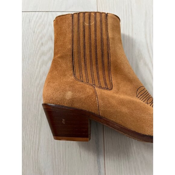 Zadig & Voltaire Tyler Cowboy Ankle Boots Cowboy Western Tan ( 40 ) - Picture 4 of 5